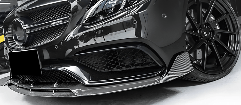 2015-2020 W205 Benz C Class (C63 S & AMG) Carbon Fiber Front Bumper Lip - Rax Performance
