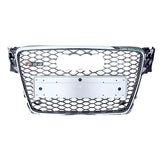 Audi RS4 Honeycomb Front Grille - Silver | (2009-2012) B8 A4/S4 - Rax Performance